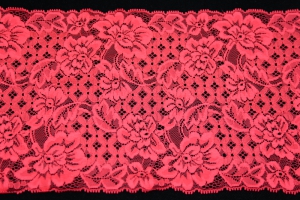 7 inch Flat Double Edge Galloon Lace, Poinsettia Red (106 YARDS - FULL SPOOL) MADE IN USA